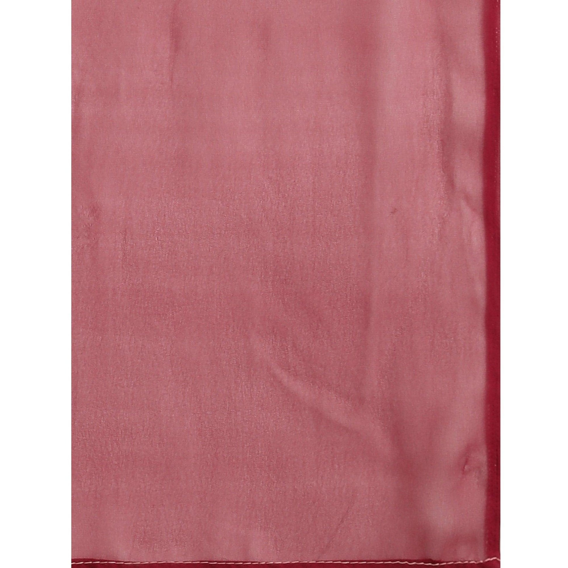 Maroon Printed Georgette Saree