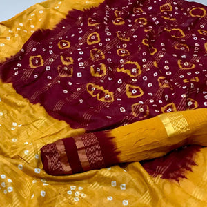 Maroon Printed Pure Cotton Saree