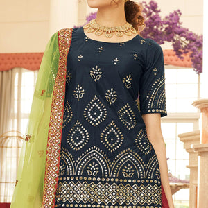 Maroon Sequins Embroidered Chiffon Lehenga Choli