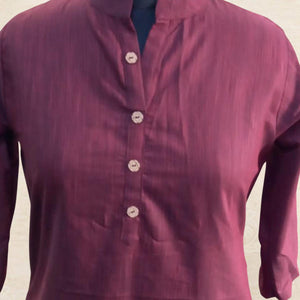 Maroon Solid Cotton Top
