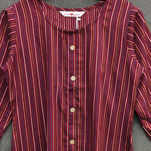 Maroon Striped Printed Rayon Top