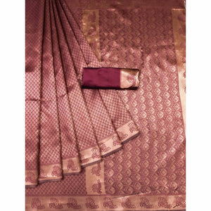 Maroon Woven Banarasi Silk Saree