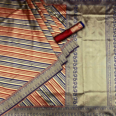 Maroon Woven Silk Saree