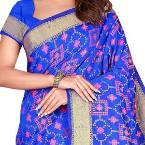 Marvellous Blue Colored Festive Wear Woven Patola Silk Saree