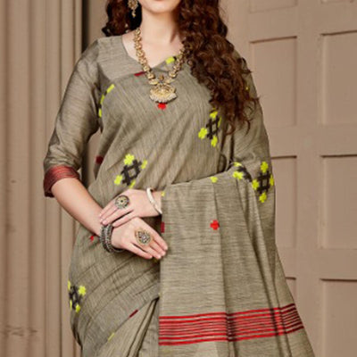 Marvellous Chiku Colored Festive Wear Woven Art Silk Saree