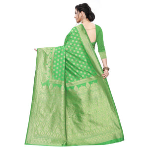 Marvellous Green Colored Festive Wear Woven Art Silk Saree
