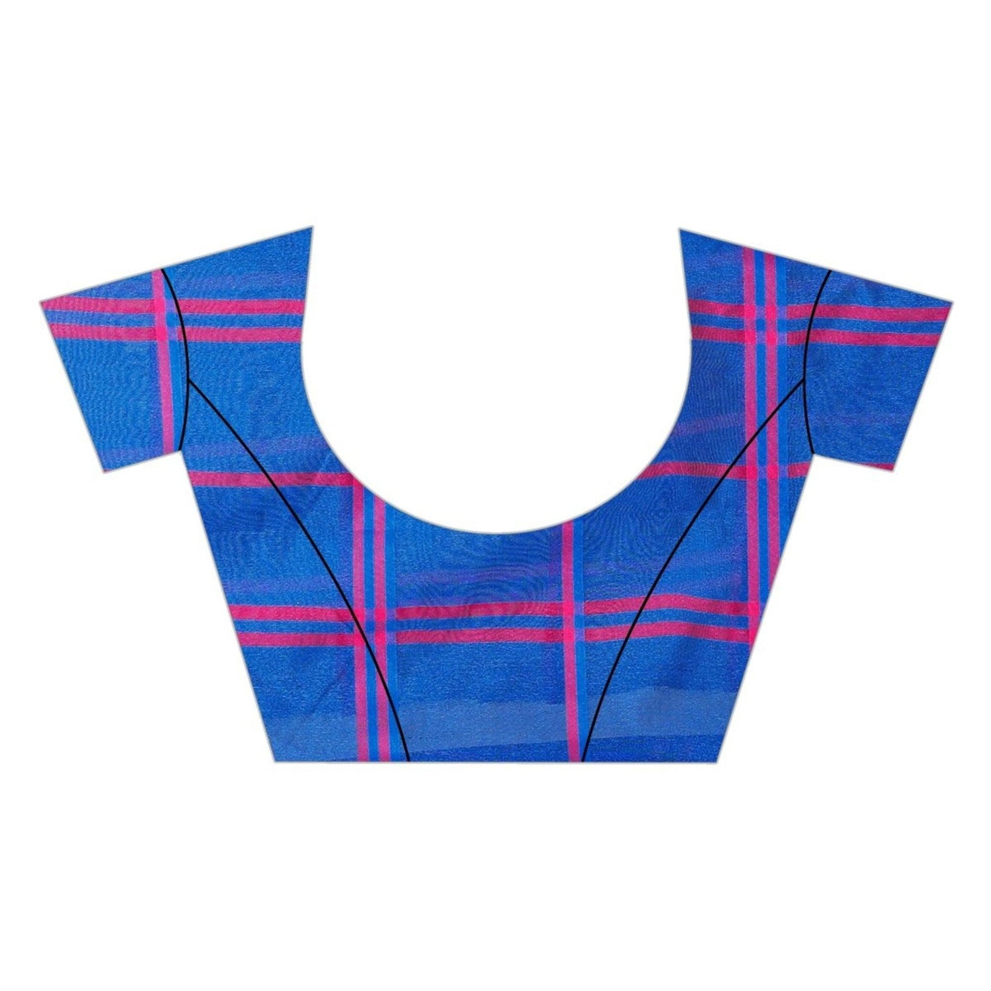 Marvellous Pink-Blue Colored Casual Printed Cotton Silk Saree