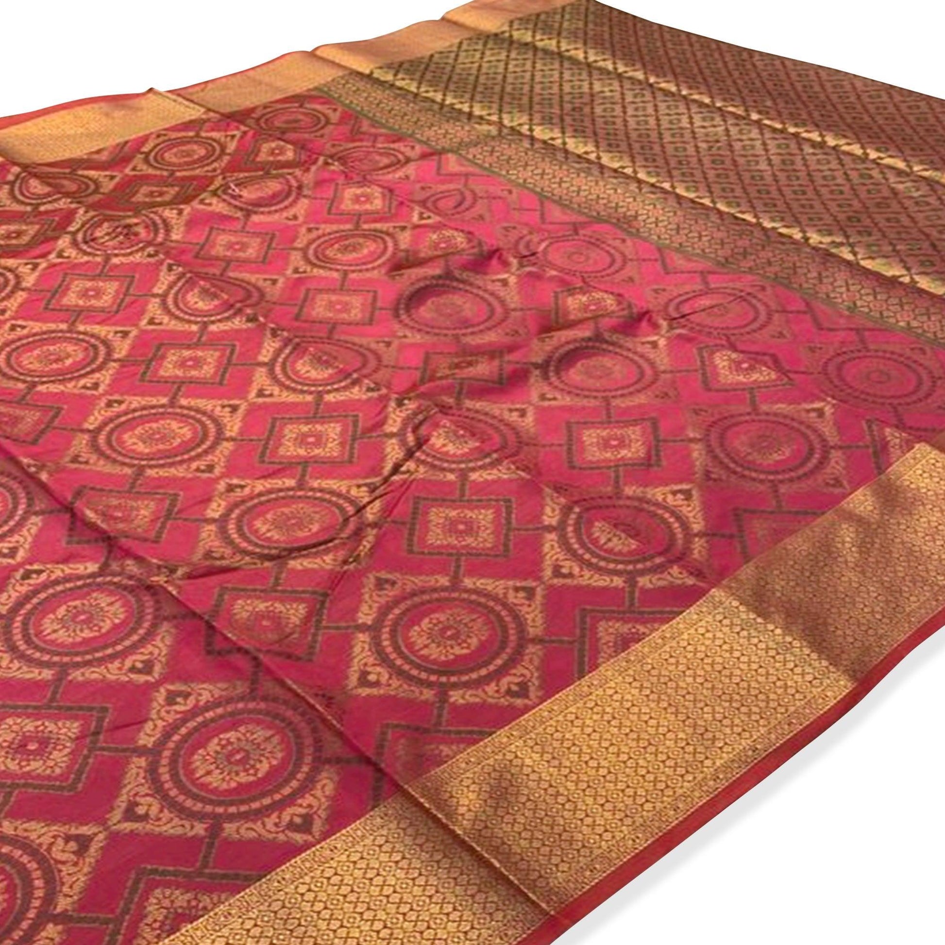 Marvellous Pink Colored Festive Wear Woven Silk Saree