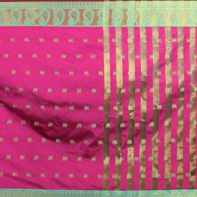 Marvellous Pink Colored Festive Wear Woven Silk Saree