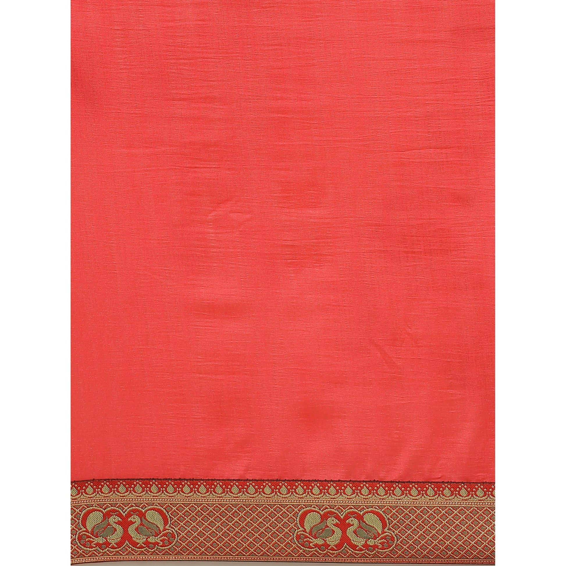 Marvellous Pink Colored Festive Woven Silk Blend Saree