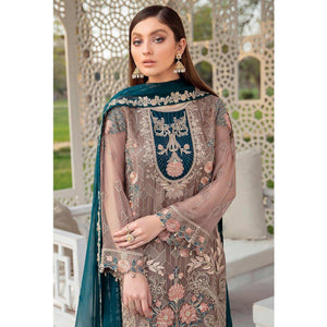 Matalic Festive Wear Floral Embroidered Straight Style Faux Georgette Palazzo Suit