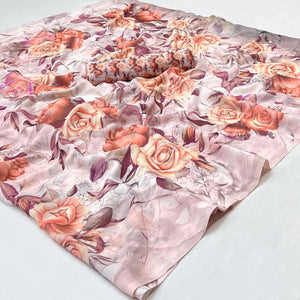 Mauve Digital Printed Georgette Saree