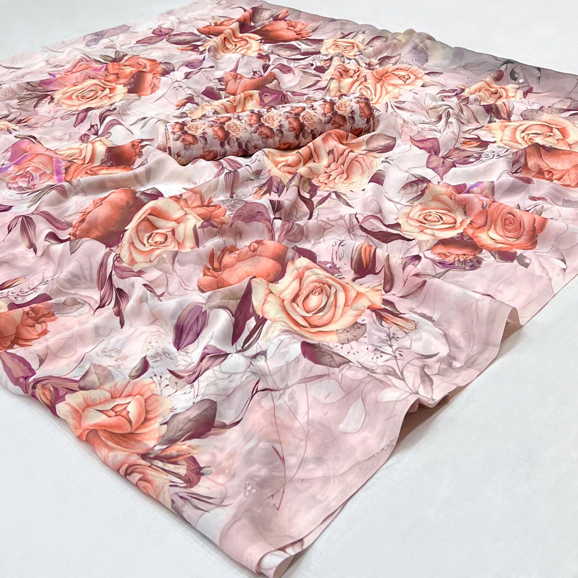 Mauve Digital Printed Georgette Saree