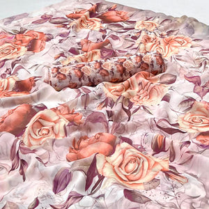 Mauve Digital Printed Georgette Saree