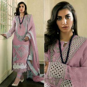 Mauve Embellished With Embroidered Georgette Pakistani Suit