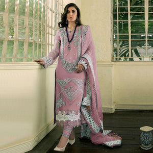 Mauve Embellished With Embroidered Georgette Pakistani Suit