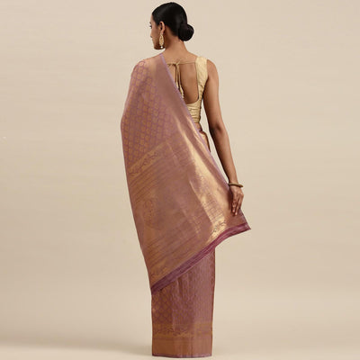 Mauve Festive Wear Woven Kanjivaram Silk Saree