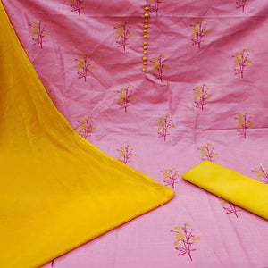 Mauve Printed Cotton Dress Material