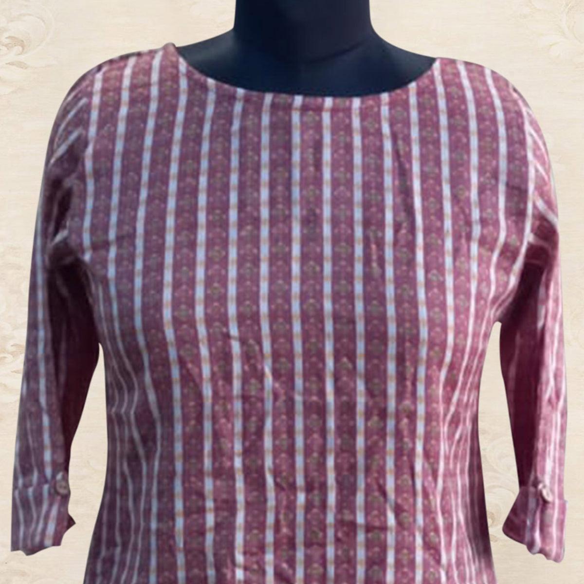 Mauve Printed Rayon Top
