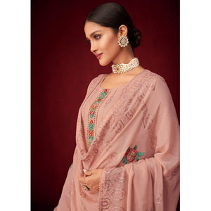 Mauve Sequins Embroidered Georgette Partywear Suit