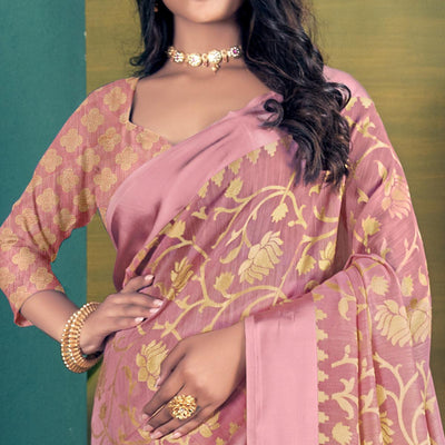 Mauve Woven Brasso Saree