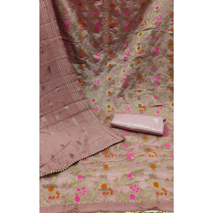 Mauve Woven Jacquard Dress Material