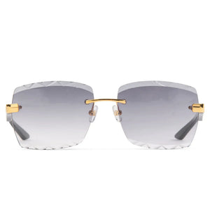 Maybach Eyewear The Artist III G-HAS-Z25 Custom Gold Grey Fade Diamond Cut Sunglasses