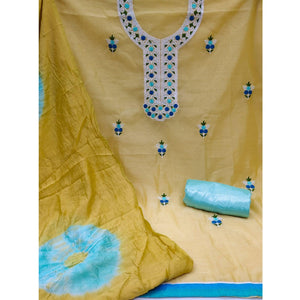 Mehendi Green Embroidered Chanderi Dress Material