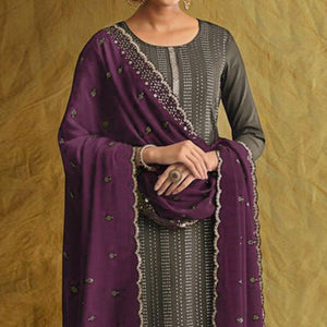 Mehendi Green Embroidered Chiffon Palazzo Suit