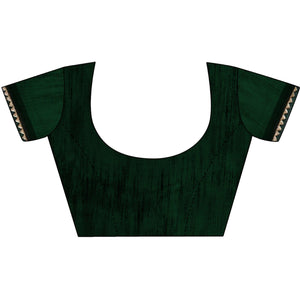 Mehendi Green Floral Sequins Embroidered Chiffon Saree