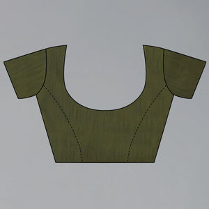 Mehendi Green Hand Printed Organza Saree