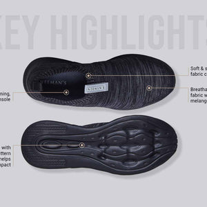 Melange Slip Ons : Black