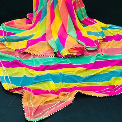 Mesmeric Multicolor Coloured Casual Wear Printed Georgette Saree