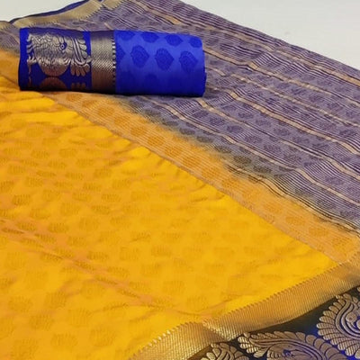Mesmeric Mustard Coloured Festive Wear Woven Art Silk Saree