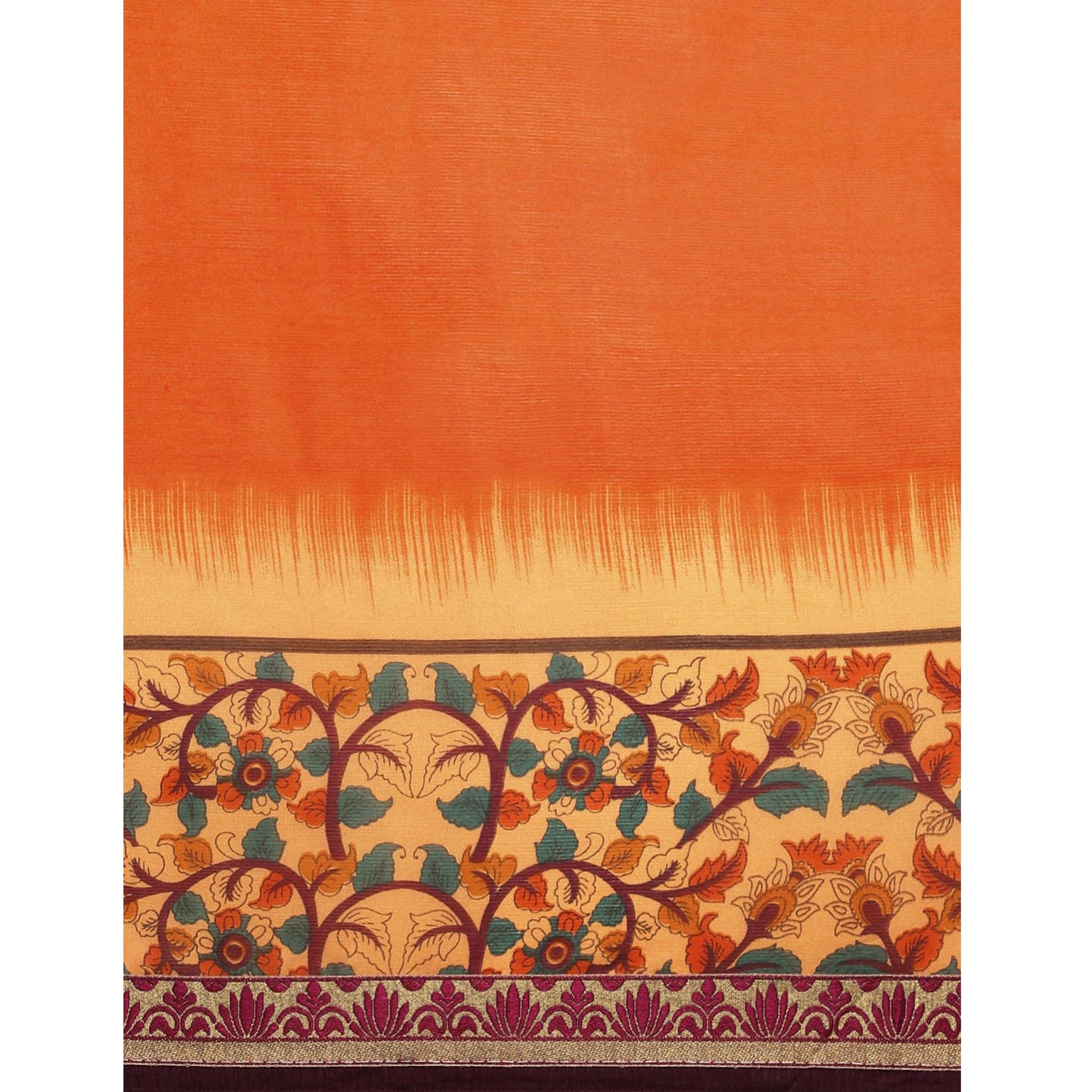 Mesmeric Orange Colored Partywear Printed Rangoli Silk Saree