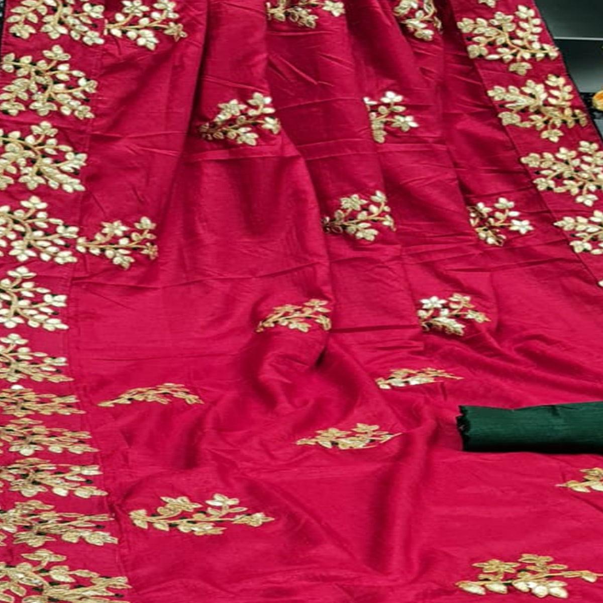 Mesmeric Pink Colored Festive Wear Butta Work Dola Silk Saree