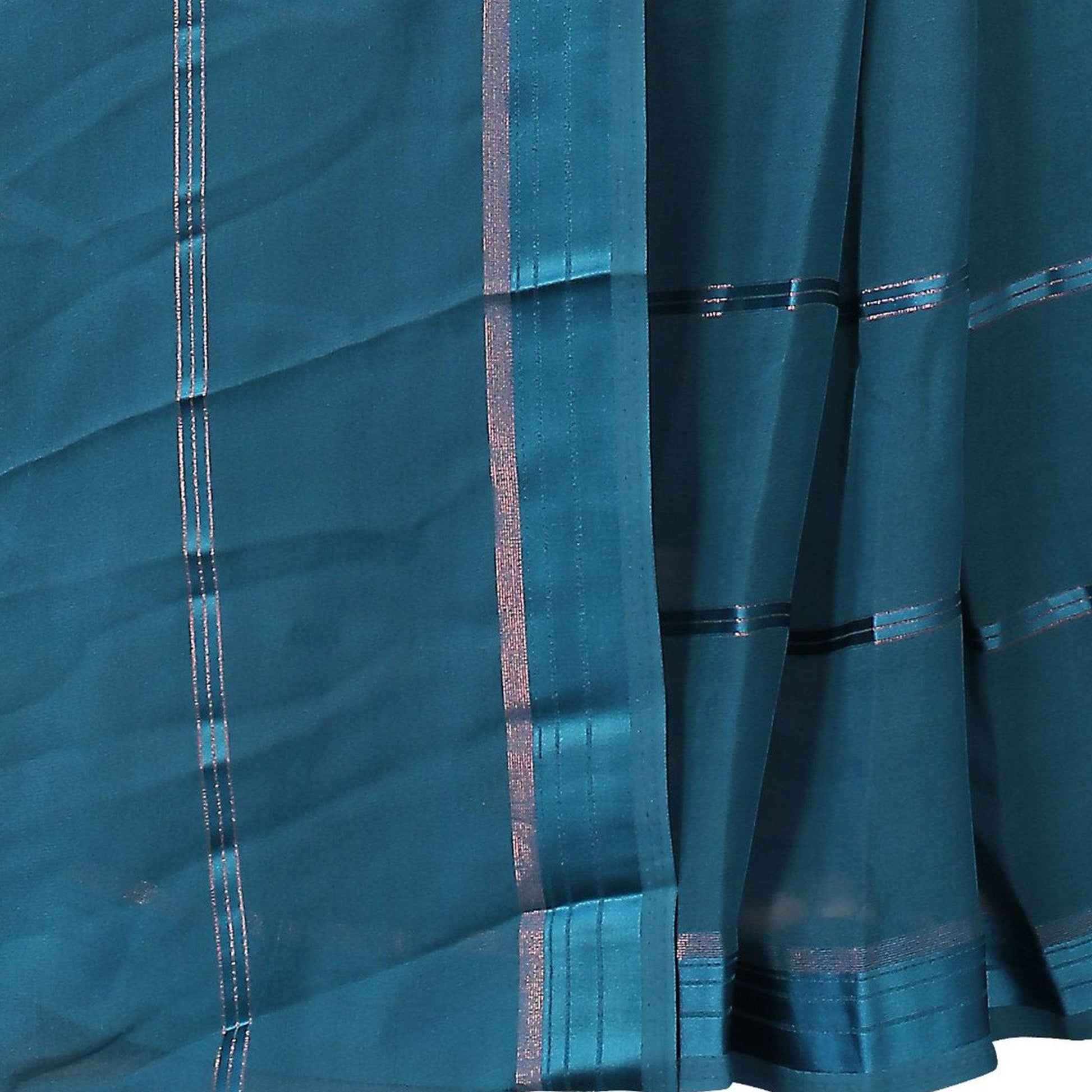 Mesmeric Rama Blue Colored Casual Wear Georgette Saree