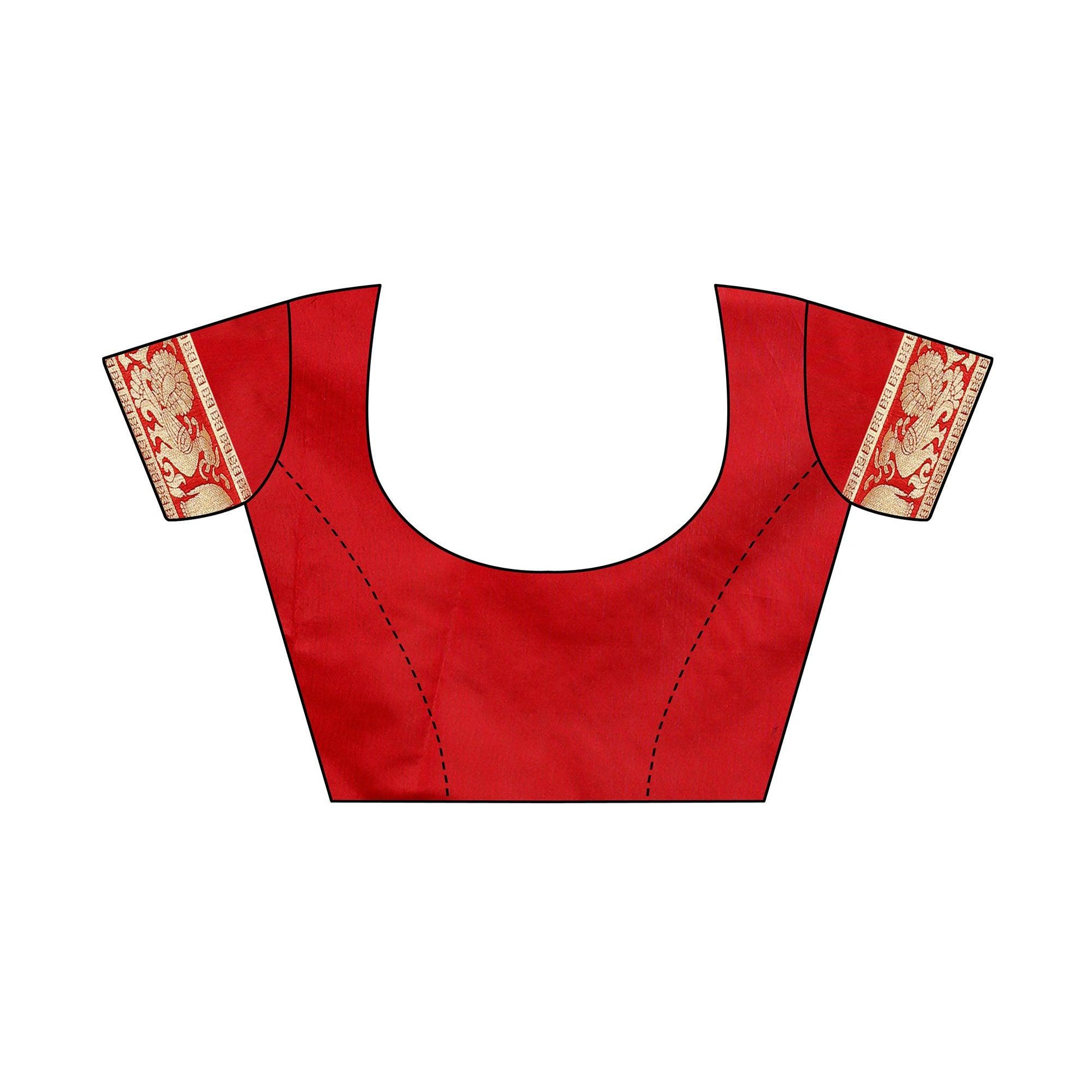 Mesmeric Red Colored Festive Wear Woven Jacquard Saree