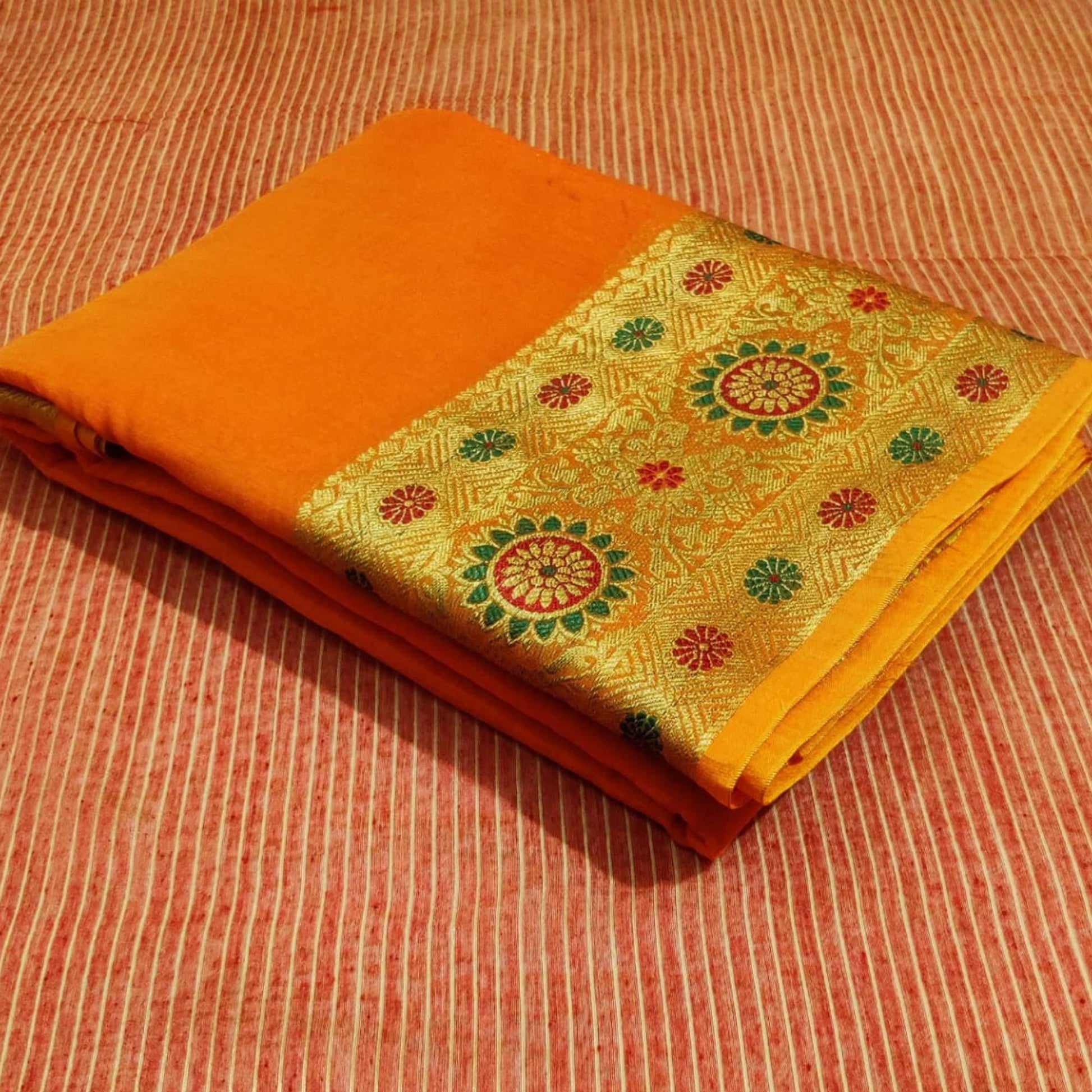 Mesmeric Yellow Colored Festive Wear Woven Cotton Saree