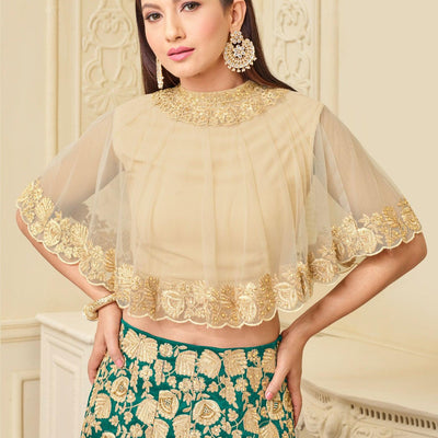 Mesmerising Green Designer Embroidered Mulberry Silk Lehenga Choli