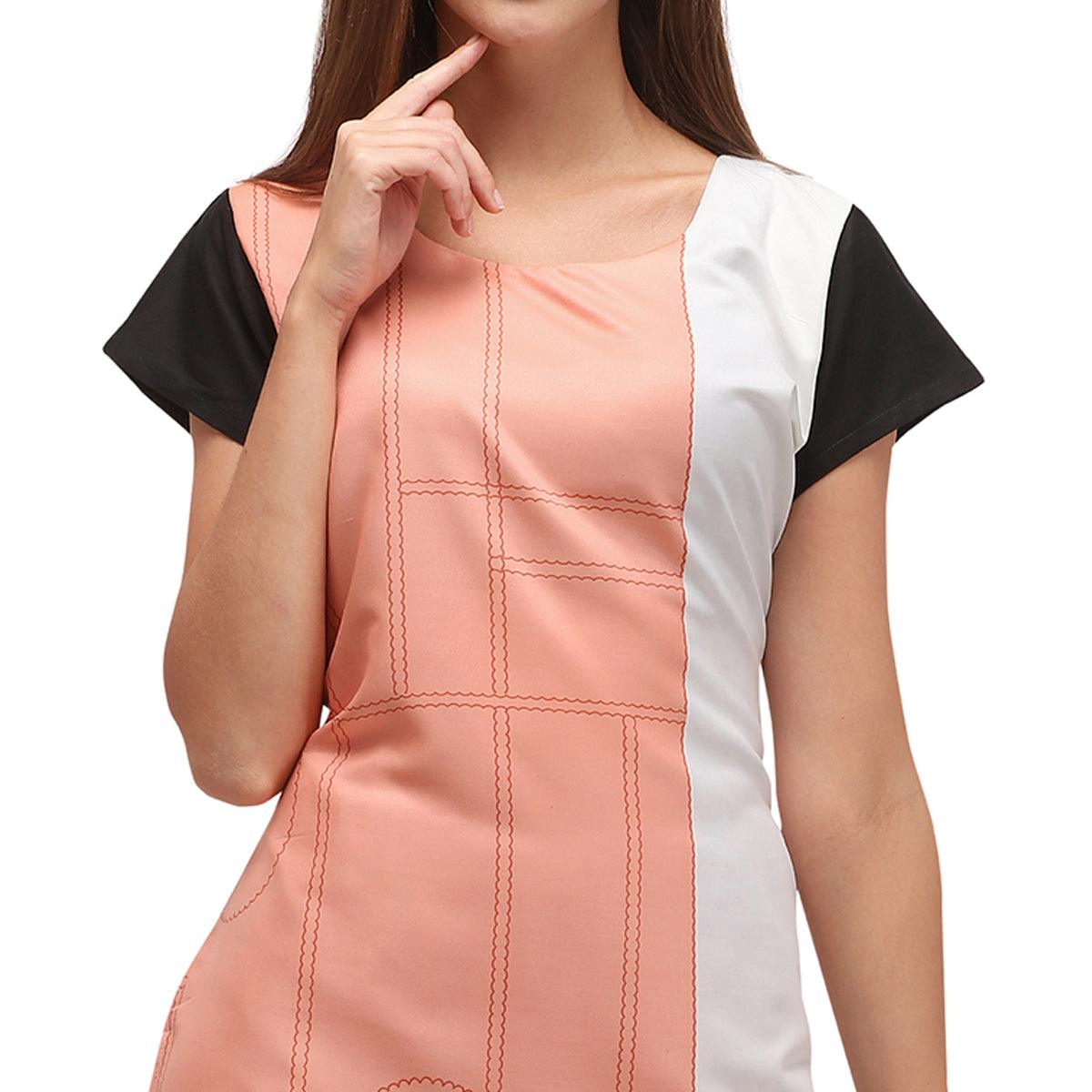 Mesmerising Peach Coloured Digital Printed Casual Wear Kurti