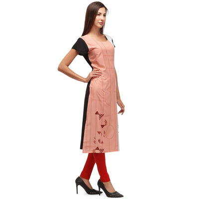 Mesmerising Peach Coloured Digital Printed Casual Wear Kurti