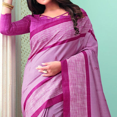 Mesmerising Pink Colored Casual Wear Printed Bhagalpuri Saree