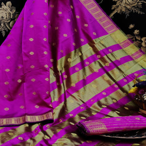 Mesmerising Pink Colored Festive Wear Woven Art Silk Saree