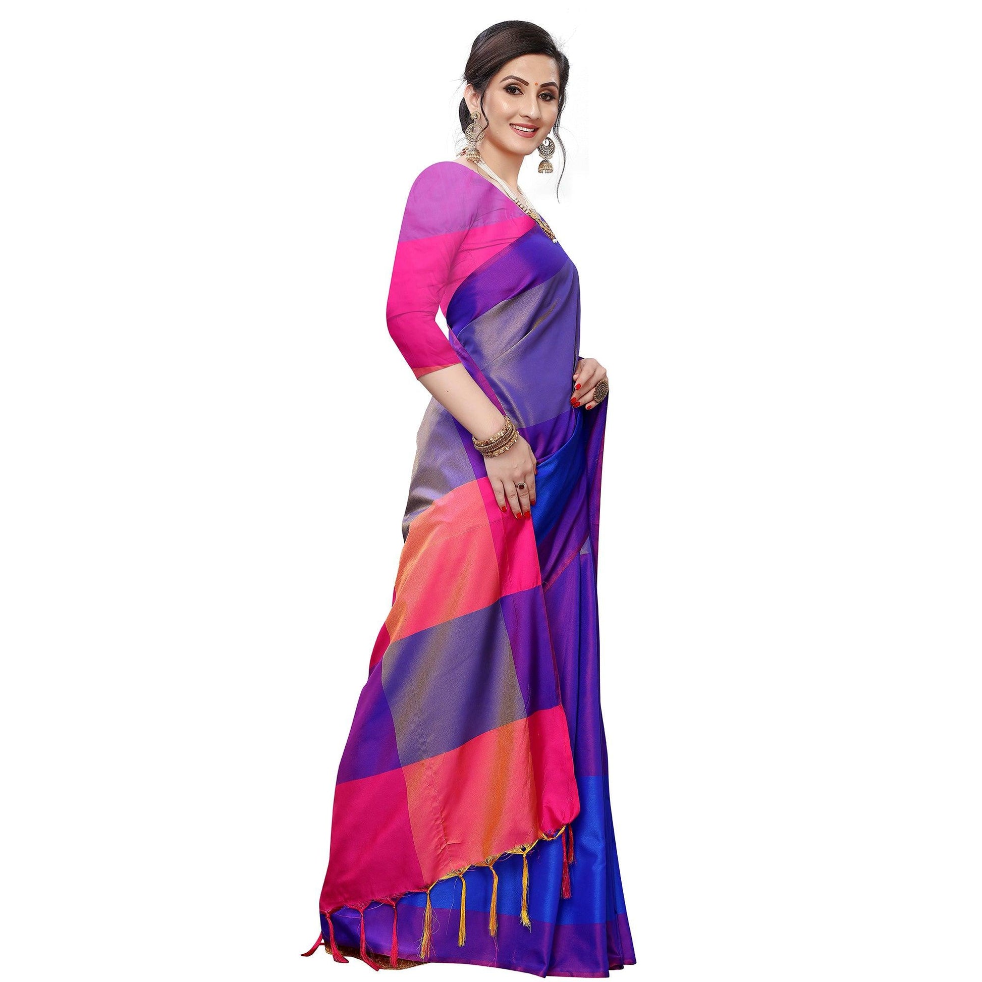 Mesmerising Rama Blue Colored Festive Wear Woven Sana Silk Saree