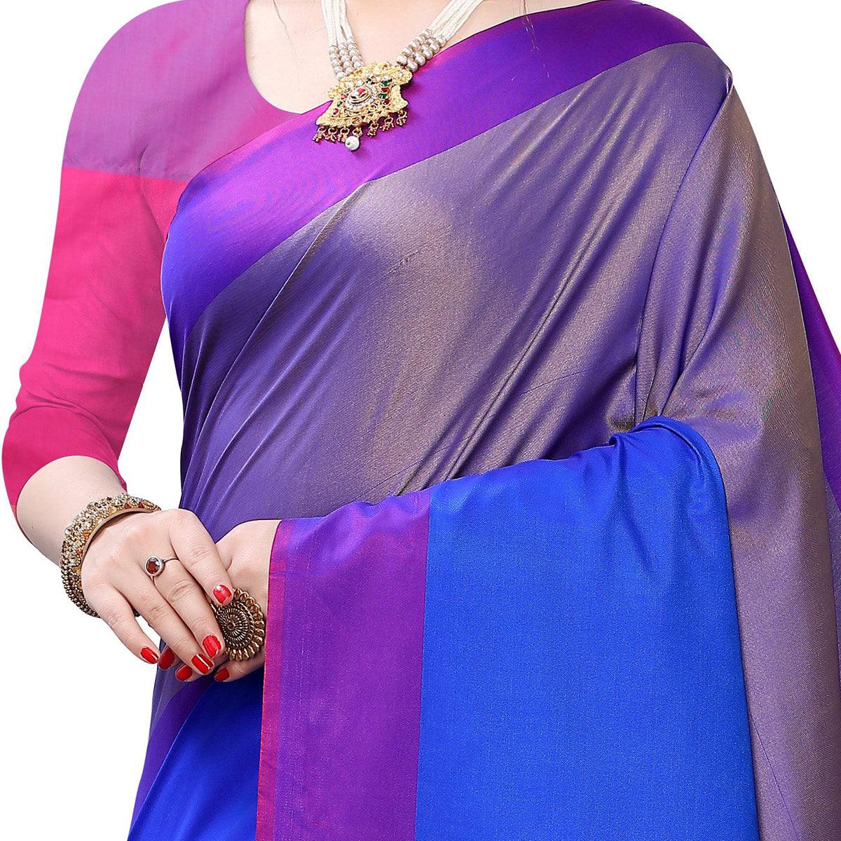 Mesmerising Rama Blue Colored Festive Wear Woven Sana Silk Saree