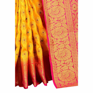 Mesmerising Yellow Colored Festive Wear Woven Art Silk Saree