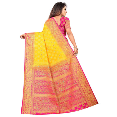 Mesmerising Yellow Colored Festive Wear Woven Art Silk Saree