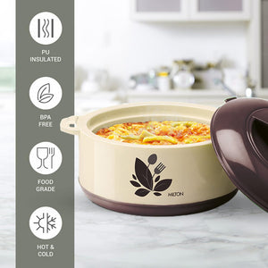 Milton Trophy Gift Set New Orchid 1500 Casserole 1260 ml + Nancy 1000 Flask 1 Liter | Set of 2 Pcs