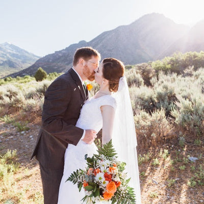 Mint and Tangerine Modern Wedding